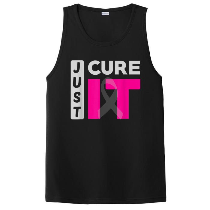 Motivation Just Cure It Ribbon Breast Cancer Awareness PosiCharge Competitor Tank