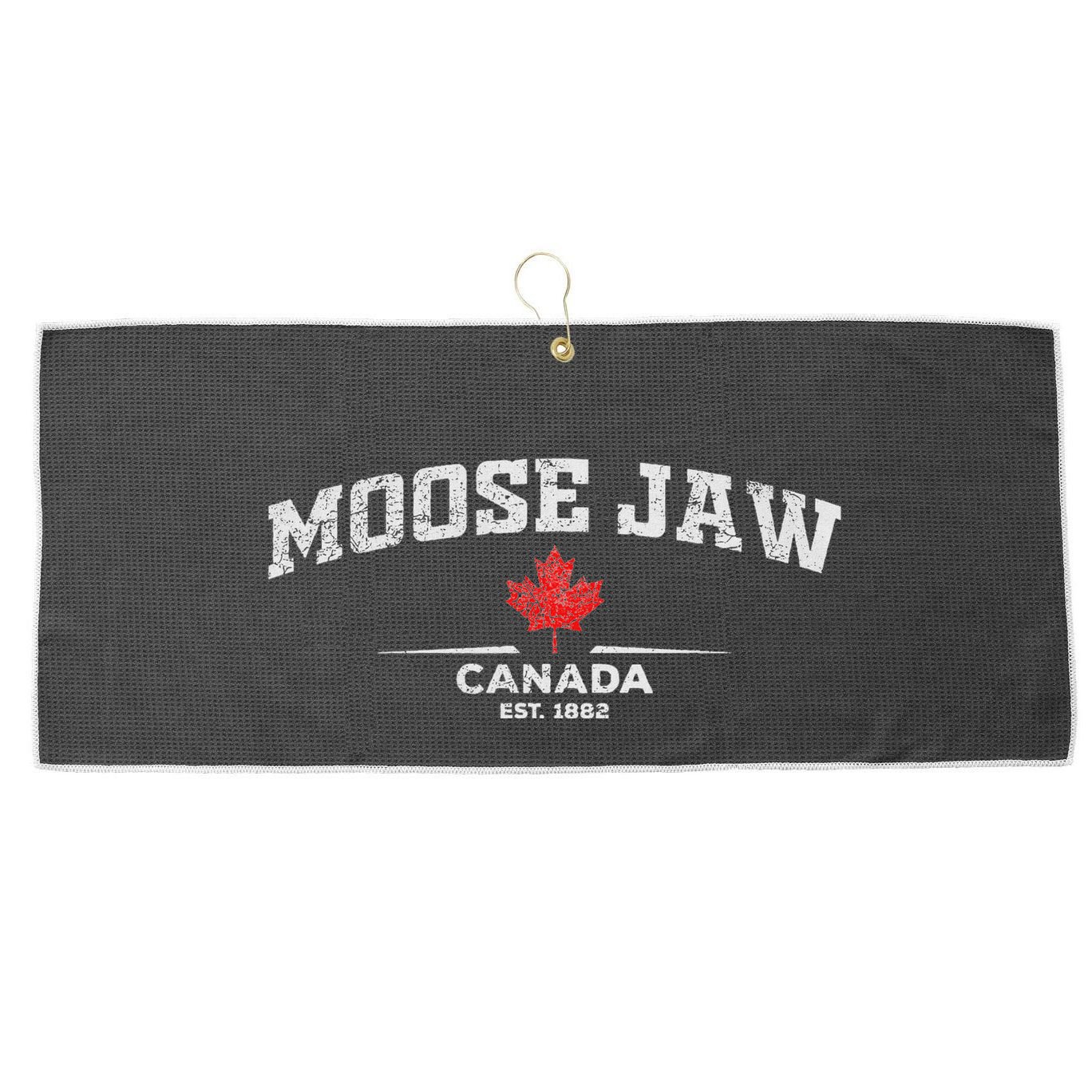 Moose Jaw Canada Large Microfiber Waffle Golf Towel