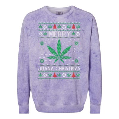 Merry Juana Christmas Ugly Christmas Sweater Colorblast Crewneck Sweatshirt