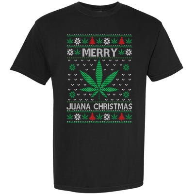 Merry Juana Christmas Ugly Christmas Sweater Garment-Dyed Heavyweight T-Shirt