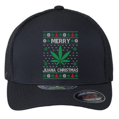 Merry Juana Christmas Ugly Christmas Sweater Flexfit Unipanel Trucker Cap