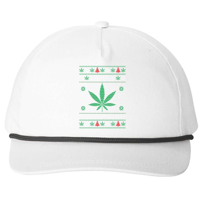 Merry Juana Christmas Ugly Christmas Sweater Snapback Five-Panel Rope Hat