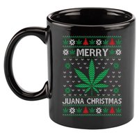 Merry Juana Christmas Ugly Christmas Sweater 11oz C Handle Ceramic Mug