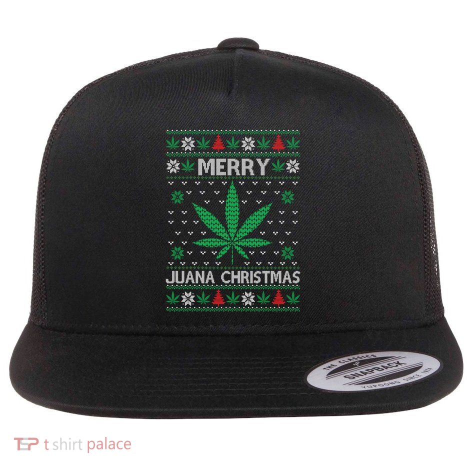 Merry Juana Christmas Ugly Christmas Sweater Flatbill Hat