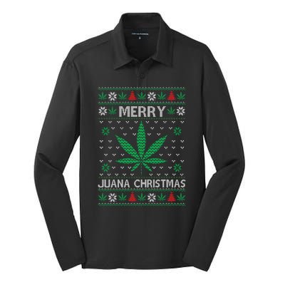 Merry Juana Christmas Ugly Christmas Sweater Silk Touch Performance Long Sleeve Polo