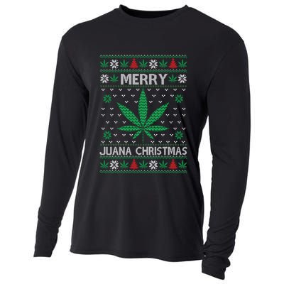 Merry Juana Christmas Ugly Christmas Sweater Cooling Performance Long Sleeve Crew