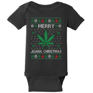 Merry Juana Christmas Ugly Christmas Sweater Baby Bodysuit