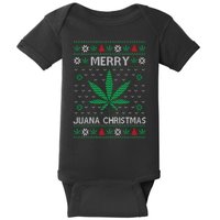 Merry Juana Christmas Ugly Christmas Sweater Baby Bodysuit