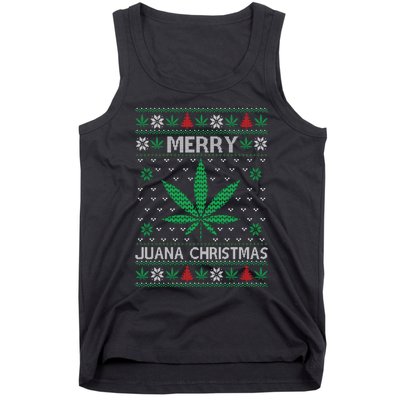 Merry Juana Christmas Ugly Christmas Sweater Tank Top