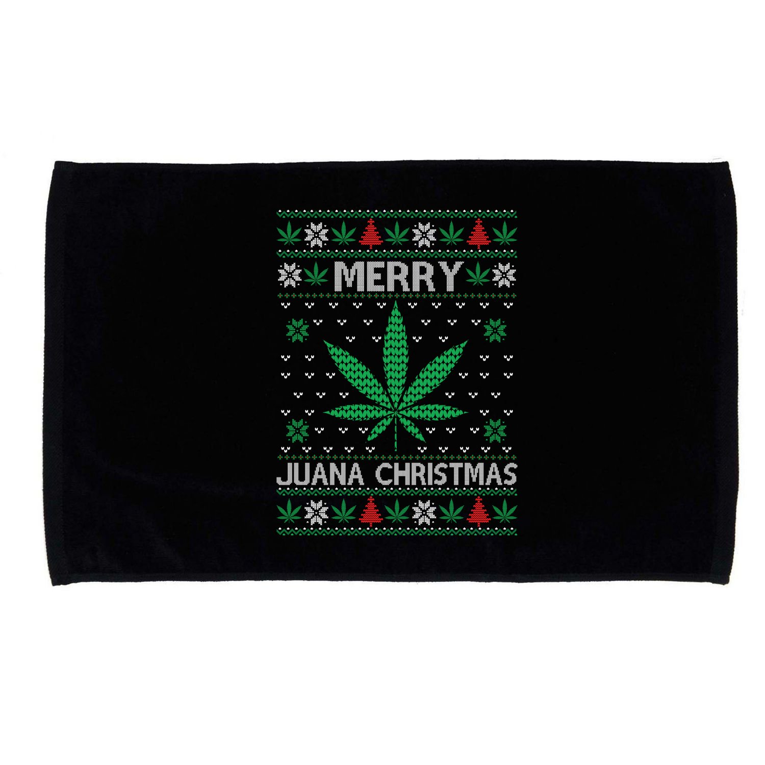 Merry Juana Christmas Ugly Christmas Sweater Microfiber Hand Towel