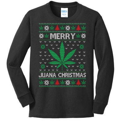 Merry Juana Christmas Ugly Christmas Sweater Kids Long Sleeve Shirt