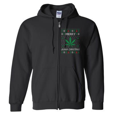 Merry Juana Christmas Ugly Christmas Sweater Full Zip Hoodie