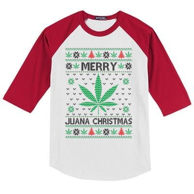 Merry Juana Christmas Ugly Christmas Sweater Kids Colorblock Raglan Jersey