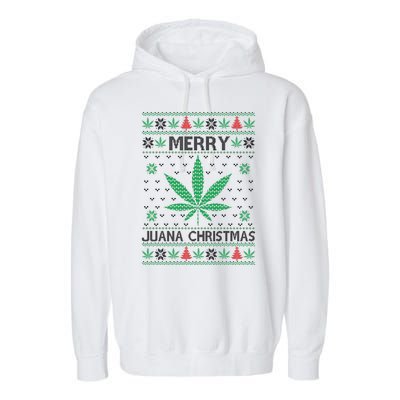 Merry Juana Christmas Ugly Christmas Sweater Garment-Dyed Fleece Hoodie