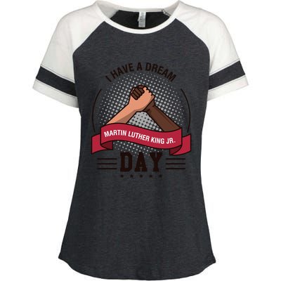 MLK JR Day His Dream Is My Dream Enza Ladies Jersey Colorblock Tee