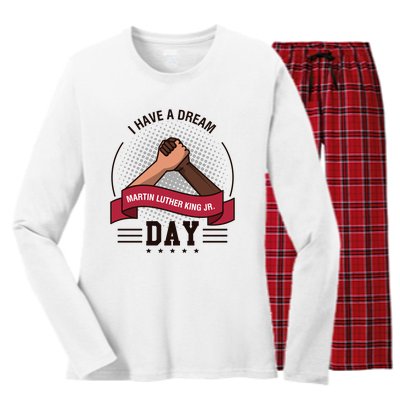 MLK JR Day His Dream Is My Dream Women's Long Sleeve Flannel Pajama Set 