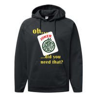 Mahjong Joker Designs Performance Fleece Hoodie