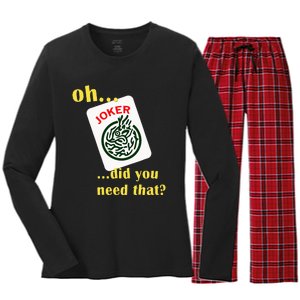 Mahjong Joker Designs Women's Long Sleeve Flannel Pajama Set 