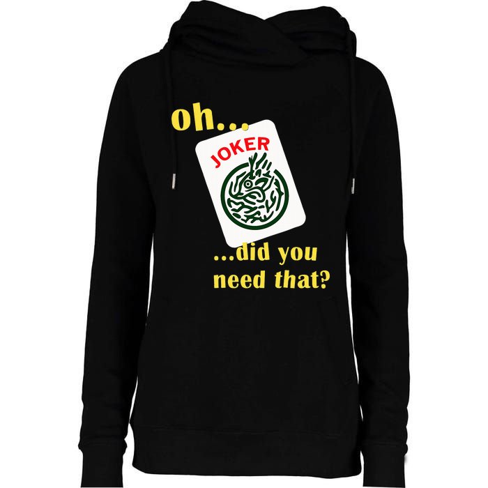 Mahjong Joker Designs Womens Funnel Neck Pullover Hood