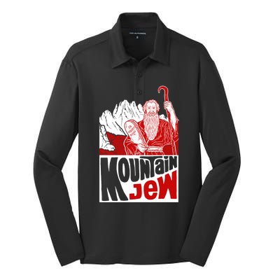 Mountain Jew Funny Silk Touch Performance Long Sleeve Polo