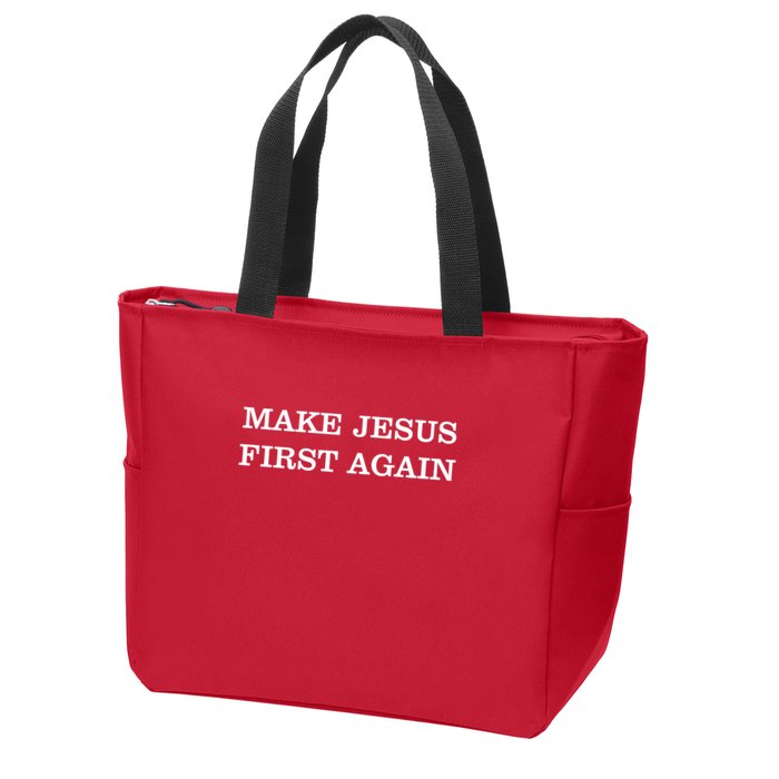 Make Jesus First Again Christian Catholic Faith Zip Tote Bag