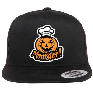 Momster Jackolantern Funny Halloween Design For Moms Flat Bill Trucker Hat