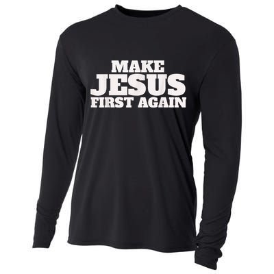 Make Jesus First Again Cooling Performance Long Sleeve Crew
