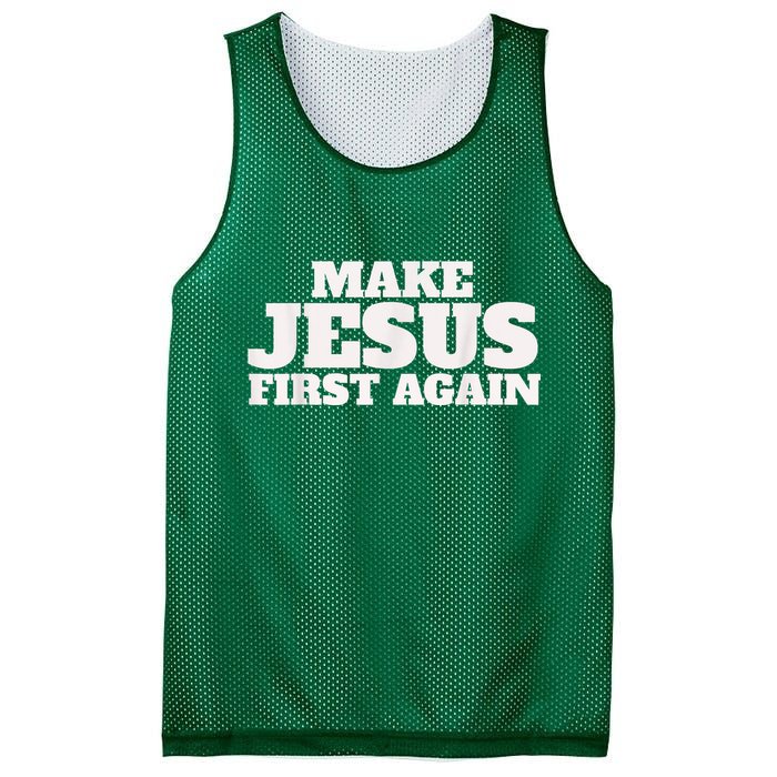 Make Jesus First Again Mesh Reversible Basketball Jersey Tank