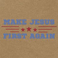 Make Jesus First Again Chrisitan Faith Cotton Canvas Backpack