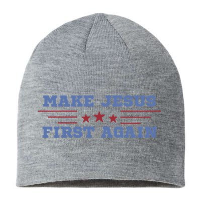 Make Jesus First Again Chrisitan Faith Sustainable Beanie