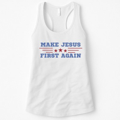 Make Jesus First Again Chrisitan Faith Womens Tank Top