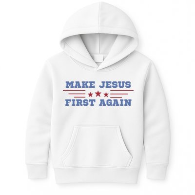 Make Jesus First Again Chrisitan Faith Kids Hoodie