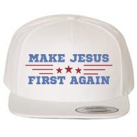Make Jesus First Again Chrisitan Faith Wool Snapback Cap