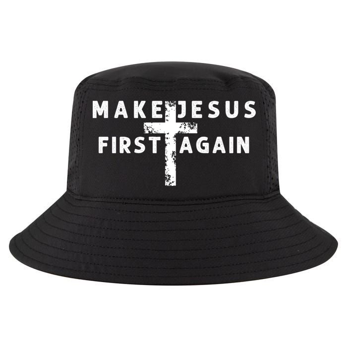 Make Jesus First Again Cool Comfort Performance Bucket Hat