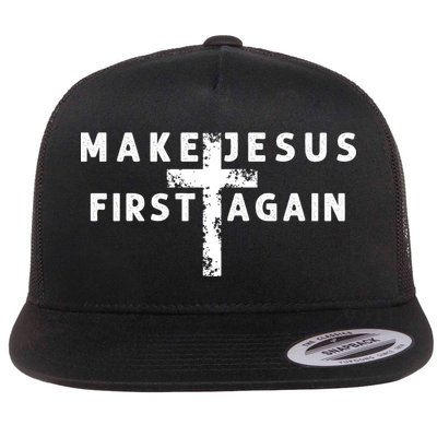 Make Jesus First Again Flat Bill Trucker Hat