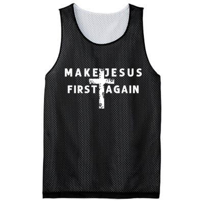 Make Jesus First Again Mesh Reversible Basketball Jersey Tank