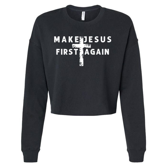 Make Jesus First Again Cropped Pullover Crew