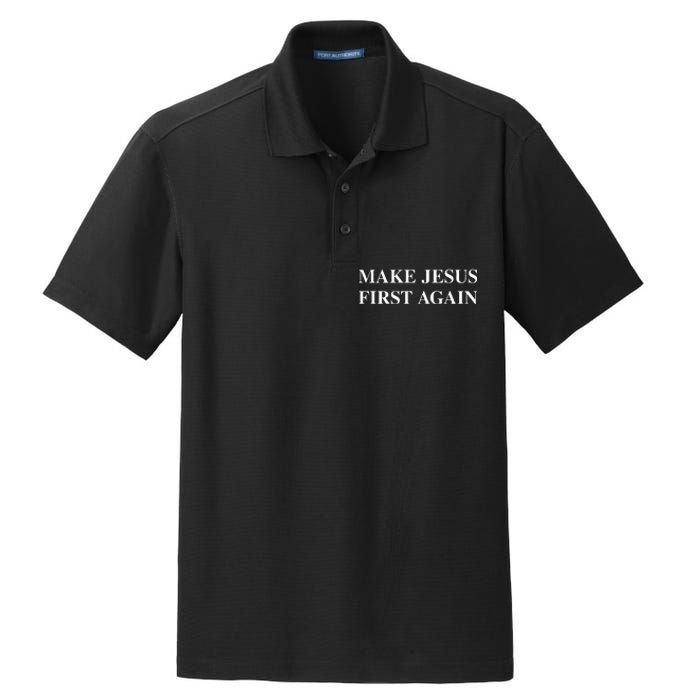 Make Jesus First Again Dry Zone Grid Polo