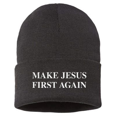 Make Jesus First Again Sustainable Knit Beanie