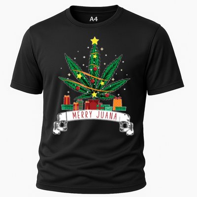 Merry Juana Funny Holiday Christmas Marijuana Weed Stoner Performance Shirt