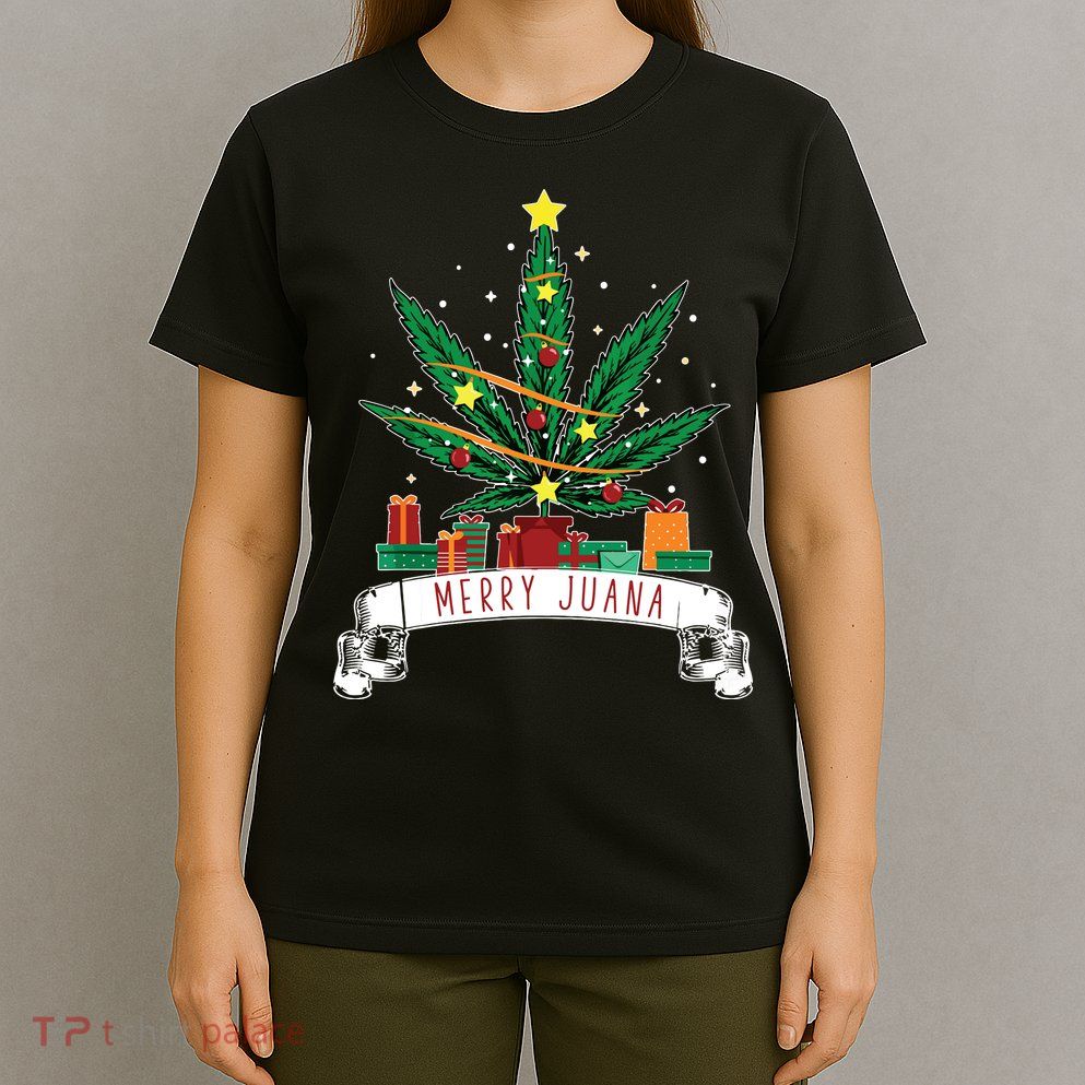 Merry Juana Funny Holiday Christmas Marijuana Weed Stoner T-Shirt