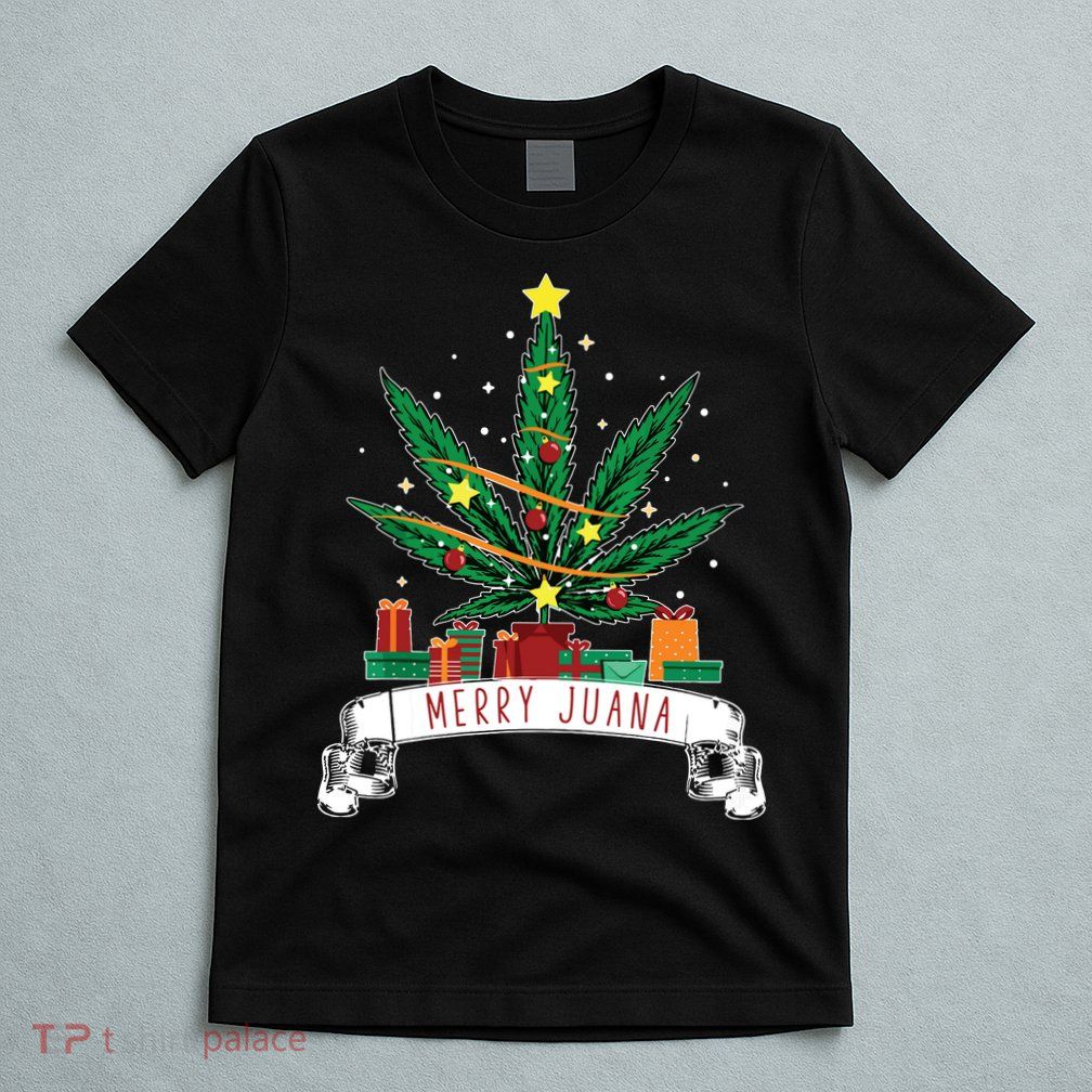 Merry Juana Funny Holiday Christmas Marijuana Weed Stoner T-Shirt