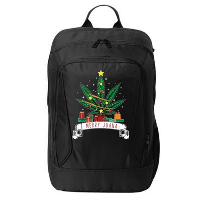 Merry Juana Funny Holiday Christmas Marijuana Weed Stoner City Backpack