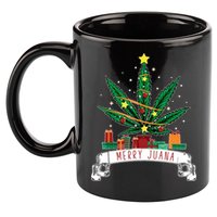 Merry Juana Funny Holiday Christmas Marijuana Weed Stoner 11oz C Handle Ceramic Mug