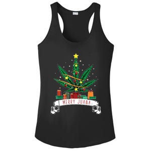 Merry Juana Funny Holiday Christmas Marijuana Weed Stoner Ladies PosiCharge Competitor Racerback Tank