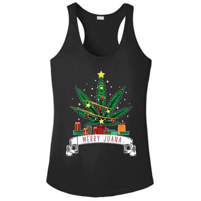 Merry Juana Funny Holiday Christmas Marijuana Weed Stoner Ladies PosiCharge Competitor Racerback Tank