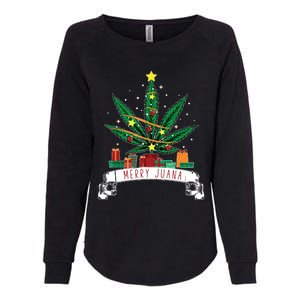 Merry Juana Funny Holiday Christmas Marijuana Weed Stoner Womens California Wash Sweatshirt