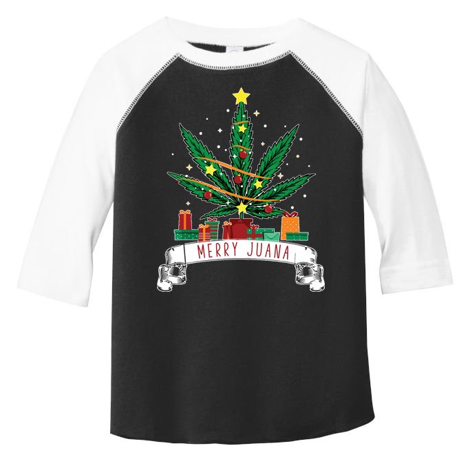 Merry Juana Funny Holiday Christmas Marijuana Weed Stoner Toddler Fine Jersey T-Shirt