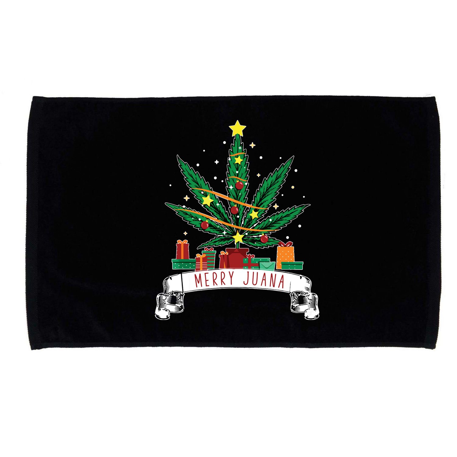 Merry Juana Funny Holiday Christmas Marijuana Weed Stoner Microfiber Hand Towel
