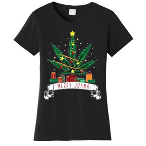 Merry Juana Funny Holiday Christmas Marijuana Weed Stoner Women's T-Shirt